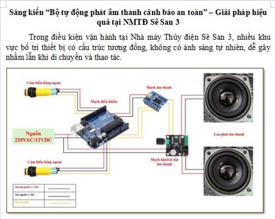 Sáng kiến “Bộ tự động phát âm thanh cảnh báo an toàn” - Giải pháp hiệu quả tại NMTĐ Sê San 3