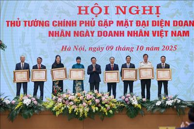 Thủ tướng Chính phủ tặng Bằng khen cho Công ty Thủy điện Ialy tại Hội nghị gặp gỡ doanh nghiệp nhân Ngày Doanh nhân Việt Nam