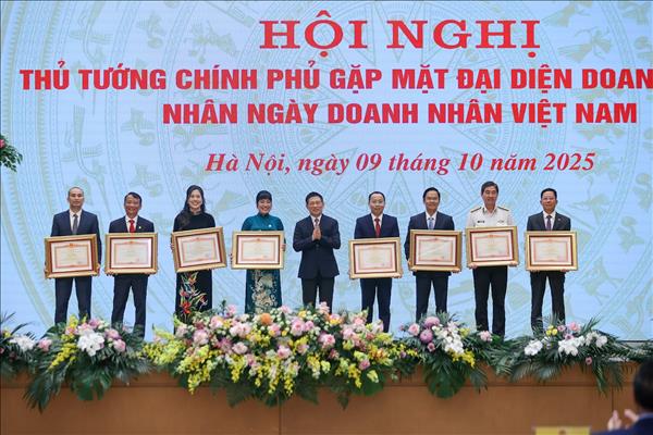 Thủ tướng Chính phủ tặng Bằng khen cho Công ty Thủy điện Ialy tại Hội nghị gặp gỡ doanh nghiệp nhân Ngày Doanh nhân Việt Nam