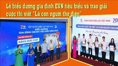 Lễ biểu dương gia đình EVN tiêu biểu và trao giải cuộc thi viết “Là con người thợ điện”